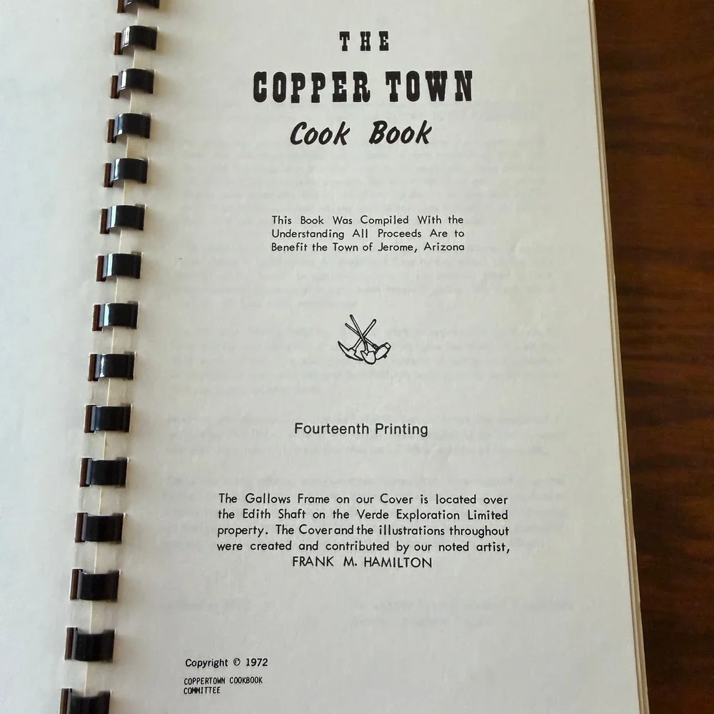 The Copper Town Cook Book Jerome Arizona Frank M Hamilton Art Vintage 1972